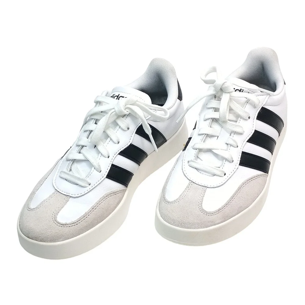Adidas VL Court 3.0 Sneakers Women Size 9 White Black Leather IH1229